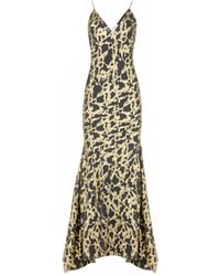 Nina Ricci - Marbled-Motif Silk Maxi Dress - Lyst