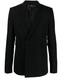 SAPIO - Double-Breasted Wool-Cotton Blazer - Lyst