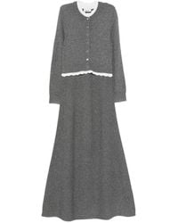 Sandro - Button-Up Knitted Maxi Dress - Lyst