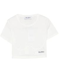 The Attico - Logo-Print Cropped T-Shirt - Lyst