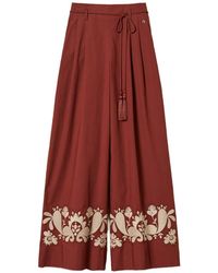 Twinset - Pantalon Palazzo À Fleurs Brodées - Lyst