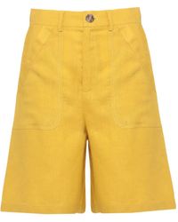 Emme - Emmadorni High-Waisted Bermuda Linen Shorts - Lyst