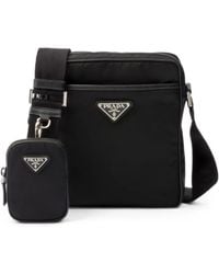 Prada - Borsa Messenger Con Placca Logo - Lyst