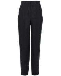 Emporio Armani - Pinstripe-Pattern Trousers - Lyst