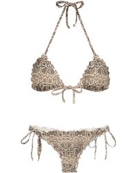 Amir Slama Python print bikini set - Multicolore