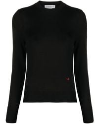 Victoria Beckham - Logo-Embroidered Merino Wool Jumper - Lyst