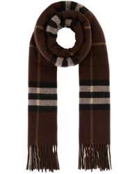 Burberry - Checked-Pattern Fringed-Hem Scarf - Lyst