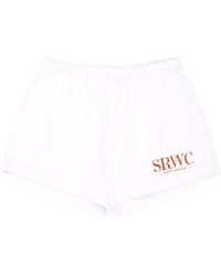 Sporty & Rich - Logo-print Cotton Shorts - Lyst