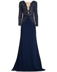 Tadashi Shoji - Corwin Lace-Panelled Belted Maxi Dress - Lyst
