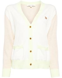 Maison Kitsuné - Baby Fox-Embroidered Wool Cardigan - Lyst
