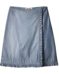 Miu Miu - Nappa-Leather Skirt - Lyst