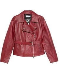 Patrizia Pepe - Asymmetric Leather Jacket - Lyst