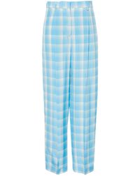 MSGM - Check-pattern Trousers - Lyst