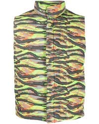 ERL - Camouflage-Print Quilted Puffer Gilet - Lyst