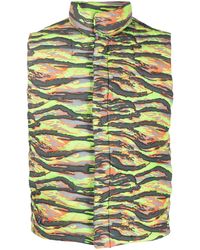 ERL - Camouflage-Print Quilted Puffer Gilet - Lyst