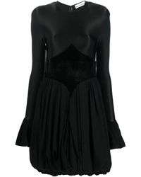 Rabanne - Panelled Flare Dress Black - Lyst