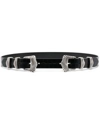 Maje - Double-buckle Leather Belt - Lyst