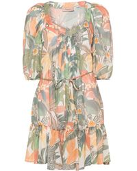 Twin Set - Papaya Jungle-print Mini Dress - Lyst