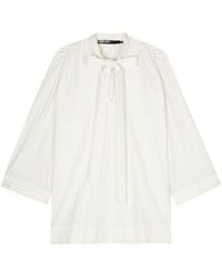 Bimba Y Lola - Gathered-detail Pussy-bow Collar Blouse - Lyst