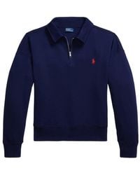 Polo Ralph Lauren - Quarter-Zip Logo-Embroidered Sweatshirt - Lyst