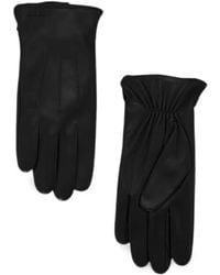 NN07 - Him Logo-Debossed Leather Gloves - Lyst
