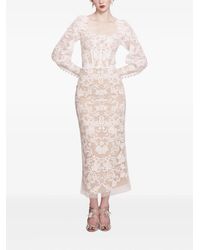 Marchesa - Long-Sleeve Corded-Lace Maxi Dress - Lyst