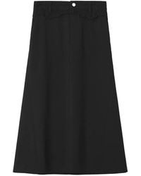 MM6 by Maison Margiela - Frayed A-Line Midi Skirt - Lyst