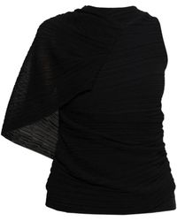 Balmain - Pleated One-Shoulder Blouse - Lyst