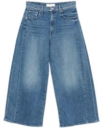 Mother - Faded-Effect Wide-Leg Jeans - Lyst