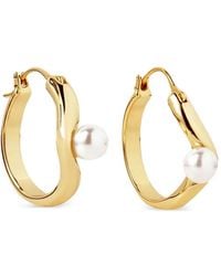 Yoj - Twerti Pearl Hoop Earrings - Lyst