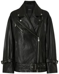 Pinko - Veste En Cuir À Boucle - Lyst