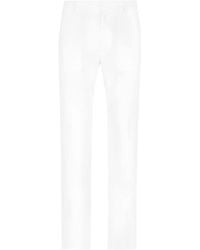 Dolce & Gabbana - Button-fastening Linen-blend Wide-leg Trousers - Lyst