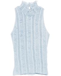 Roberta Einer - Top A Collo Alto Con Ruches - Lyst