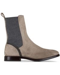 Brunello Cucinelli - Monili Bead-embellished Suede Chelsea Boots - Lyst