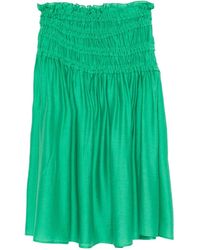 Tory Burch - Smocked Viscose Skirt - Lyst