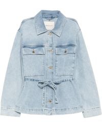 GANT - Belted Button-Up Denim Jacket - Lyst