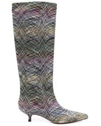 Missoni - Zigzag-Knit Kitten-Heel Boots - Lyst