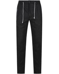 Eleventy - Herringbone-Pattern Drawstring Trousers - Lyst