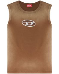 DIESEL - Logo-appliqué Cotton Tank Top - Lyst