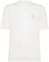 Brunello Cucinelli - Logo Cotton T-Shirt - Lyst