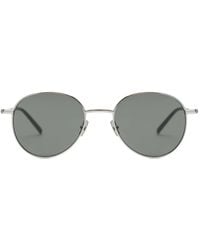 Saint Laurent - Metallic Round Sunglasses - Lyst