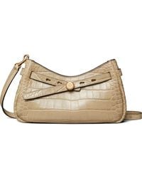 Tory Burch - Romy Croc-Embossed Zip-Top Crossbody Bag - Lyst