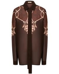 Elie Saab - Printed Chiffon Shirt - Lyst