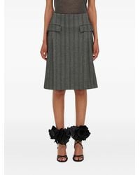 Ferragamo - Pinstripe Flap-Pocket Mini Skirt - Lyst