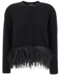 Fabiana Filippi - Cardigan À Détails De Plumes - Lyst