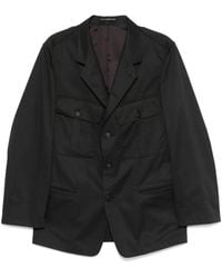 Yohji Yamamoto - Pleat-Detail Twill Blazer - Lyst