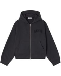 Ganni - Organic Cotton Zipped Hoodie - Lyst