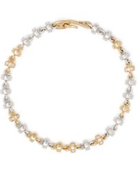 MAOR - 18kt Yellow Gold And Sterling Silver Beaded Diamond Bracelet - Lyst