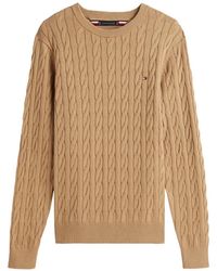 Tommy Hilfiger - Cable-Knit Embroidered-Logo Sweater - Lyst