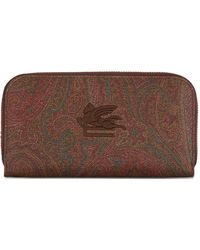 Etro - Portemonnee Met Paisley-Print En Rits - Lyst